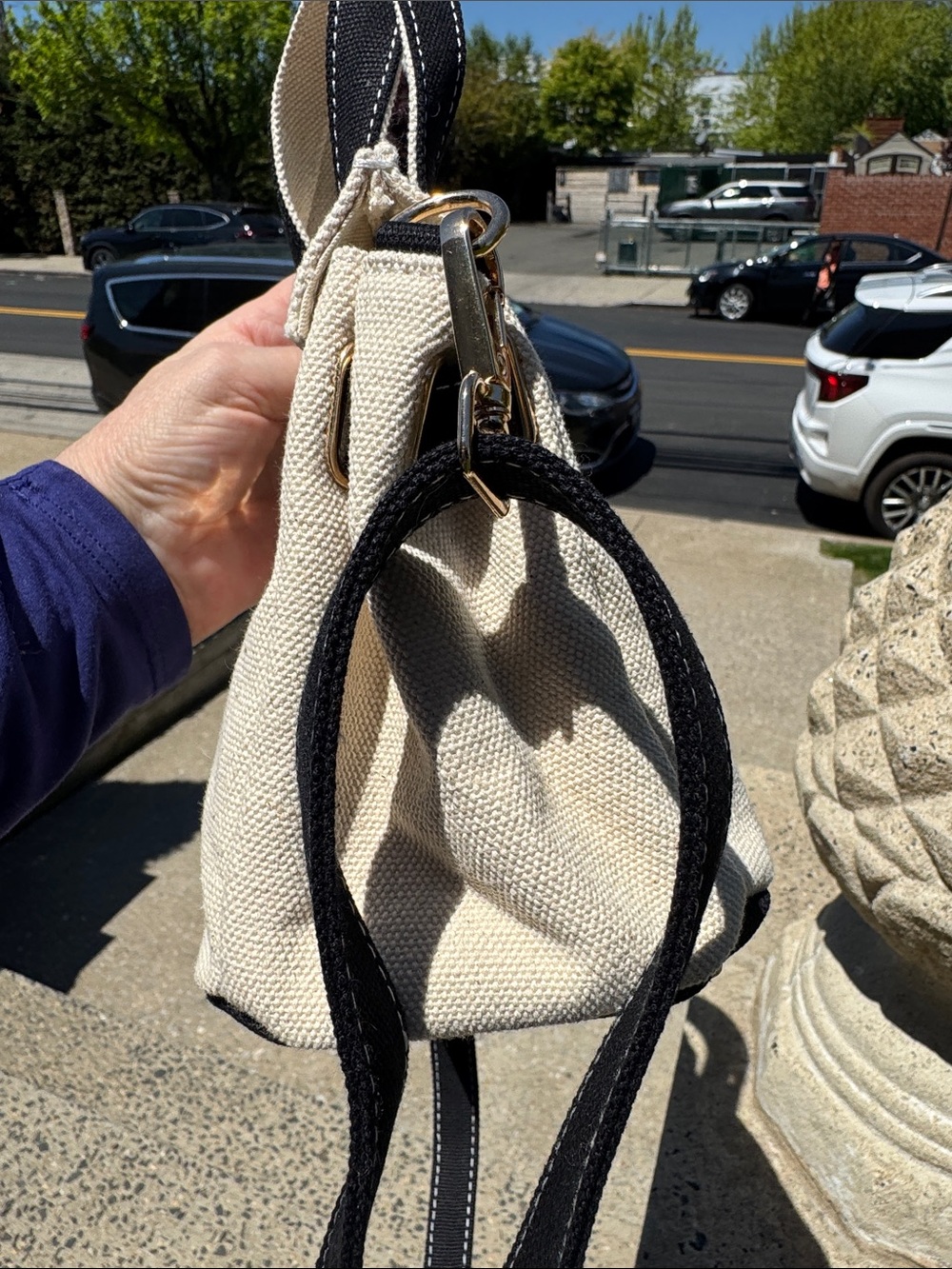 Canvas Mini Tote with Removable Mini Bag - Cream & Black Boatkin Bag NWOT’s - Picture 9 of 16